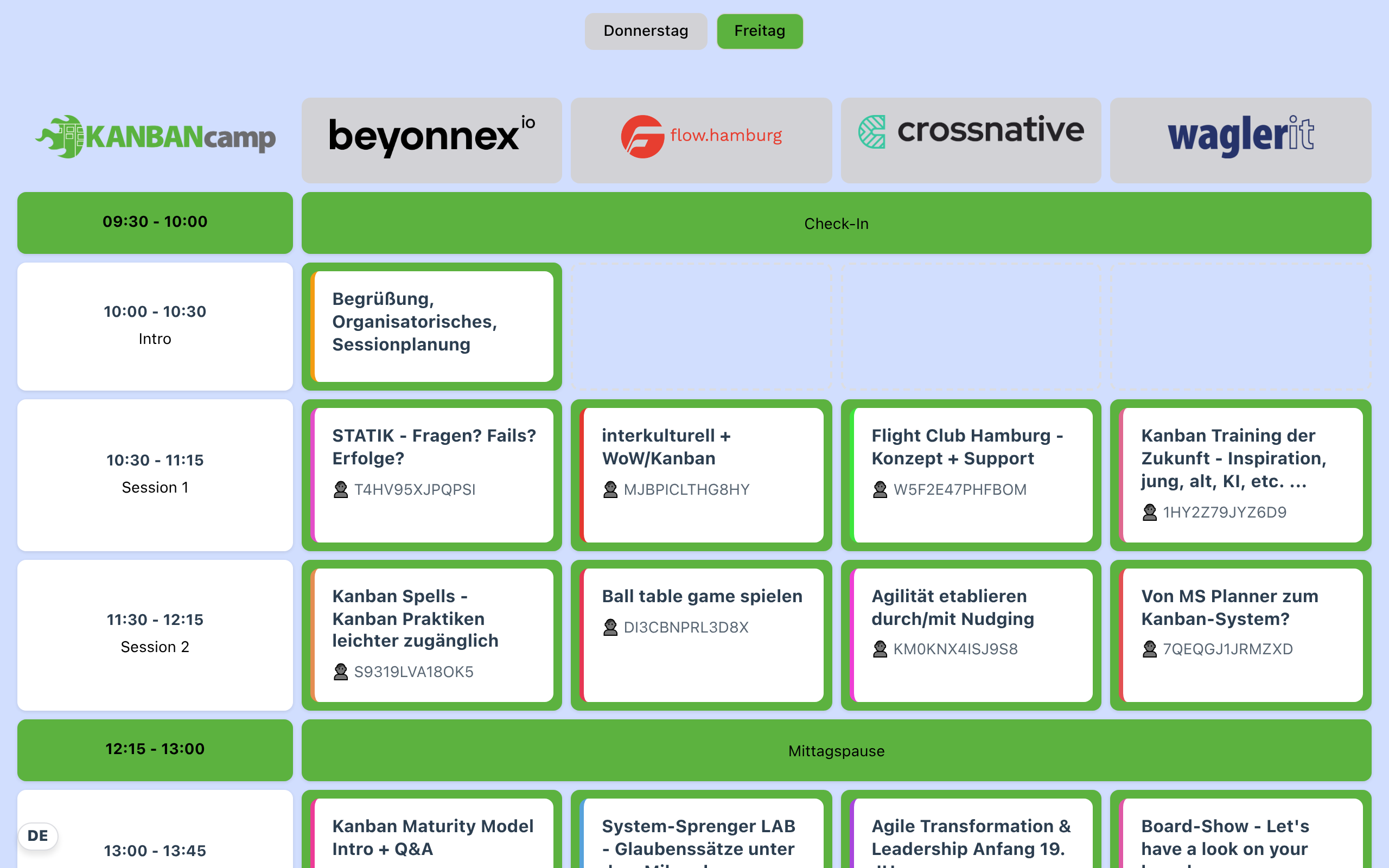 barcamp.io, digitaler Sessionplan für Barcamps